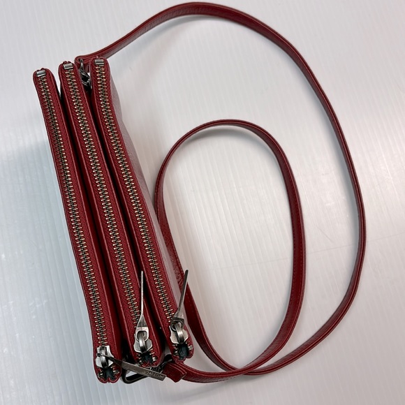 MATT & NAT Triplet Loom Vegan Leather Crossbody Bag in Coral Red. - Picture 6 of 14